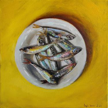 Print of Minimalism Fish Paintings by Leyla Demir
