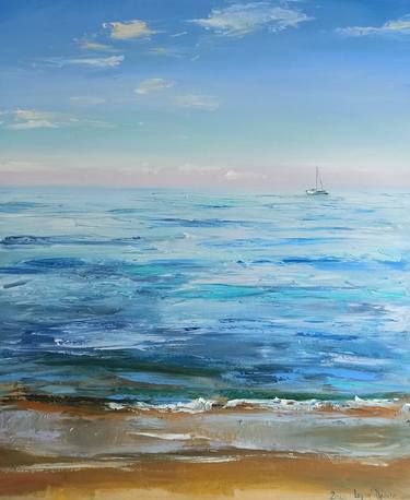 Original Impressionism Seascape Paintings by Leyla Demir