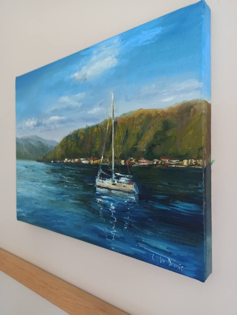 Original Impressionism Seascape Painting by Leyla Demir