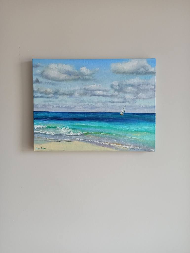 Original Contemporary Seascape Painting by Leyla Demir