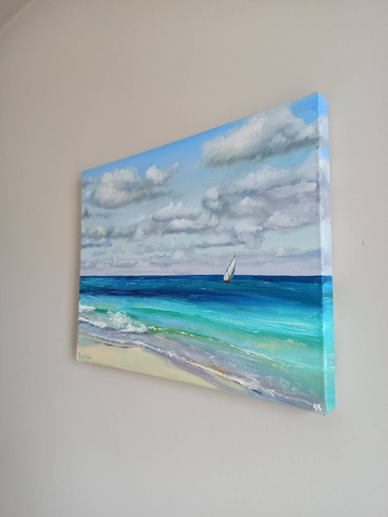 Original Contemporary Seascape Painting by Leyla Demir