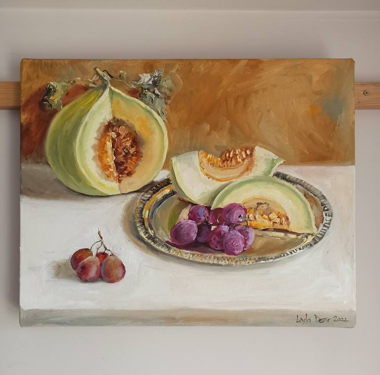 Original Impressionism Still Life Painting by Leyla Demir