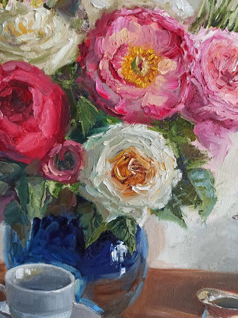 Original Impressionism Still Life Painting by Leyla Demir