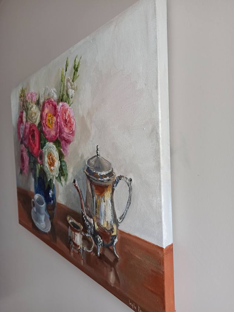 Original Impressionism Still Life Painting by Leyla Demir