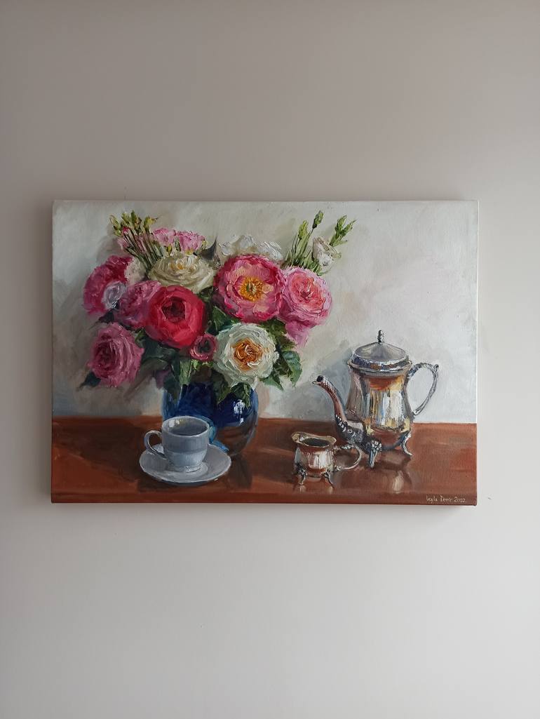 Original Impressionism Still Life Painting by Leyla Demir