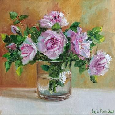 Original Impressionism Floral Paintings by Leyla Demir