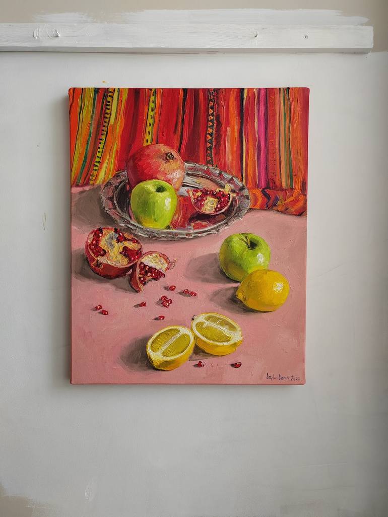 Original Impressionism Still Life Painting by Leyla Demir