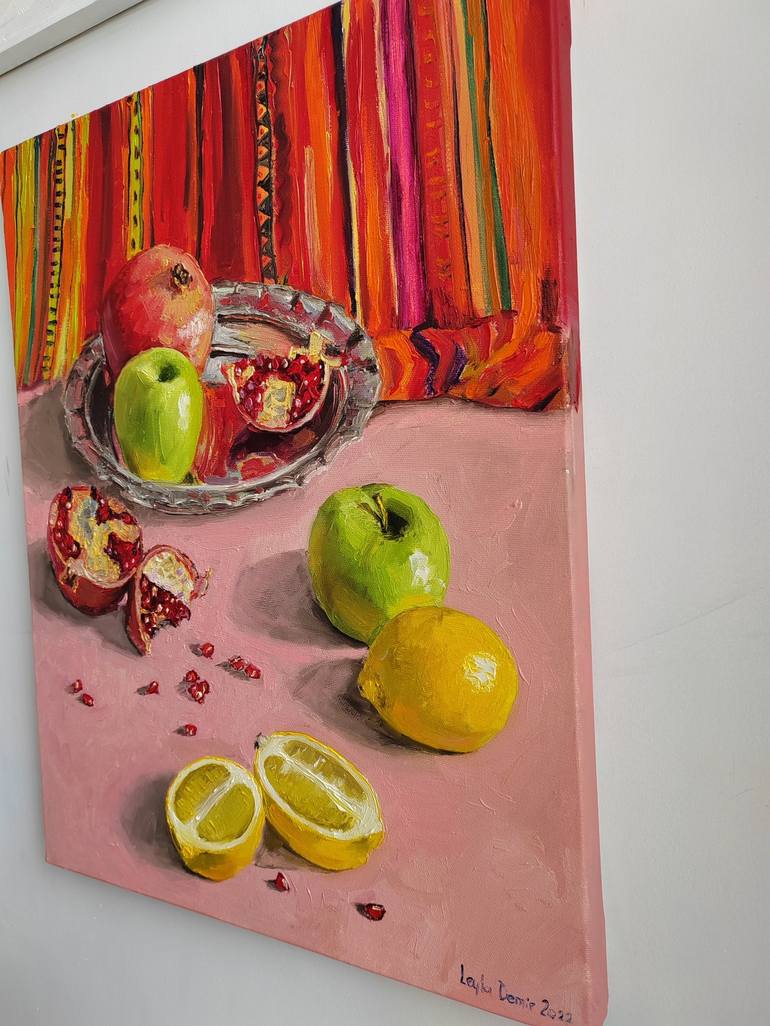 Original Impressionism Still Life Painting by Leyla Demir