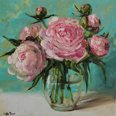 Original Impressionism Floral Paintings by Leyla Demir