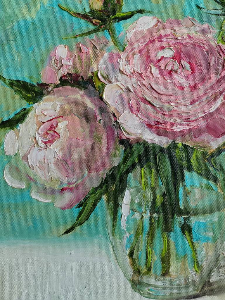 Original Floral Painting by Leyla Demir