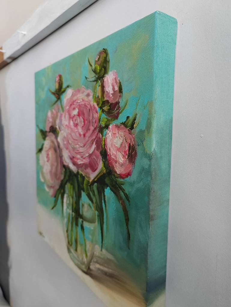 Original Floral Painting by Leyla Demir