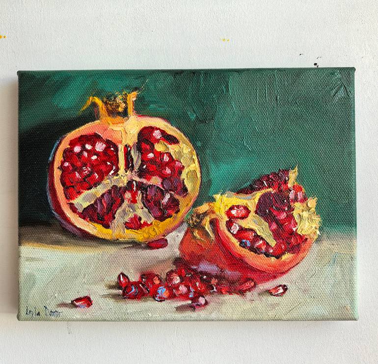 Original Expressionism Still Life Painting by Leyla Demir