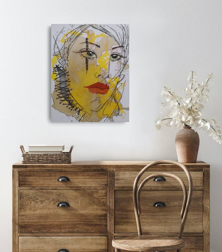 Original Abstract Expressionism Portrait Painting by Natalya Cernov