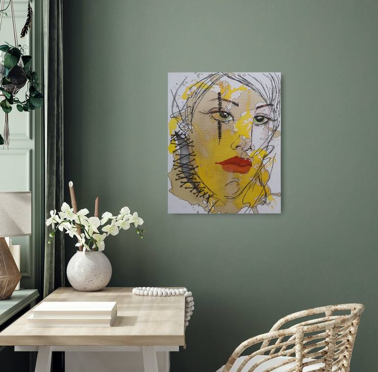 Original Abstract Expressionism Portrait Painting by Natalya Cernov