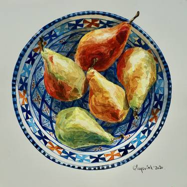 Pears on a plate thumb