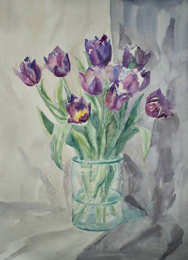 Tulips in a vase thumb