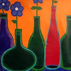Collection Bottles and Flowers