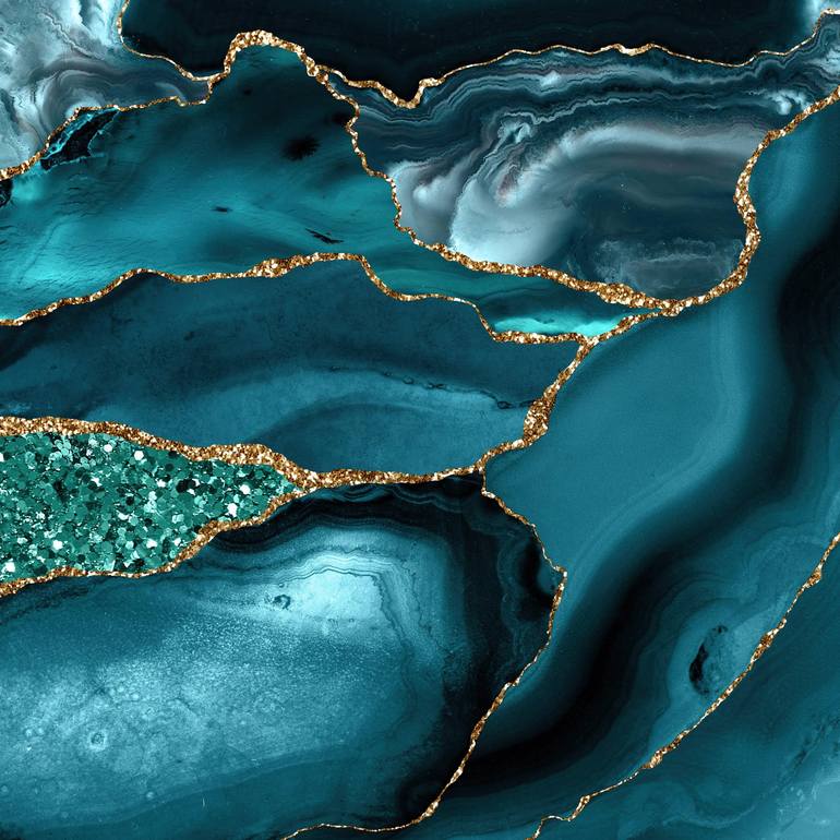 Agate Glitter Ocean Texture 10 Digital by Aloke Design