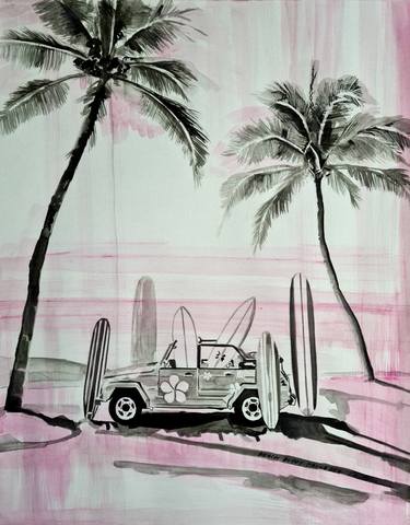 Print of Beach Drawings by Gilles LeBlu