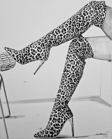 Original Fine Art Fashion Drawings by Gilles LeBlu