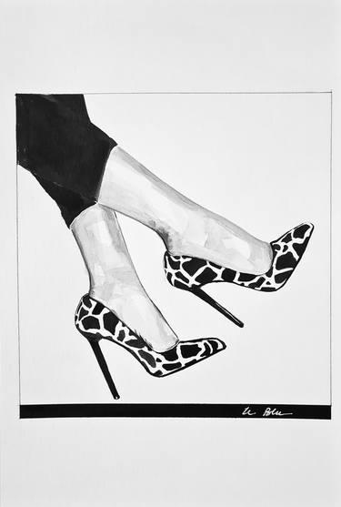 Original Fine Art Fashion Drawings by Gilles LeBlu