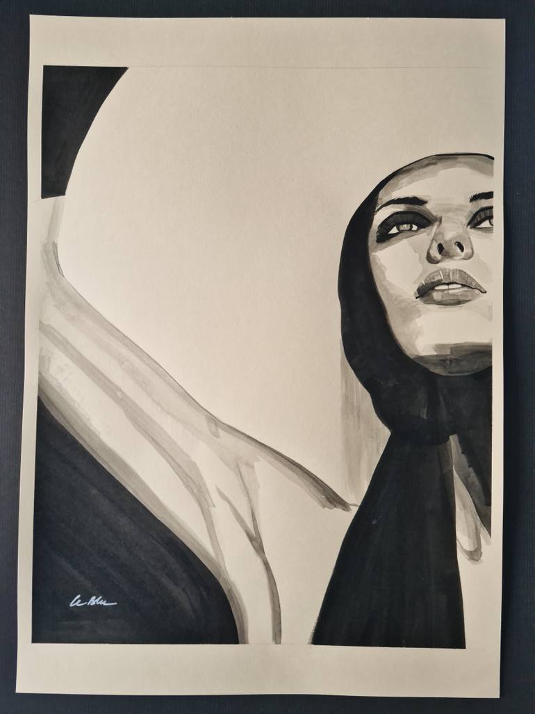 Original Figurative Beach Drawing by Gilles Leblu