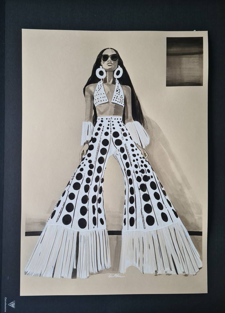 Original Figurative Fashion Drawing by Gilles Leblu