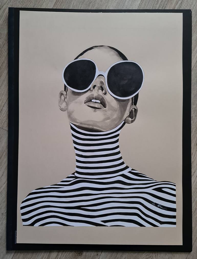 Original Modernism Fashion Drawing by Gilles Leblu