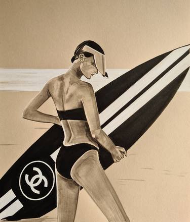 Stupell Industries Fashion Designer Surf Boards Black Silver Watercolor  Print & Reviews