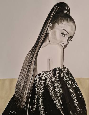 Original Fine Art Celebrity Drawings by Gilles LeBlu