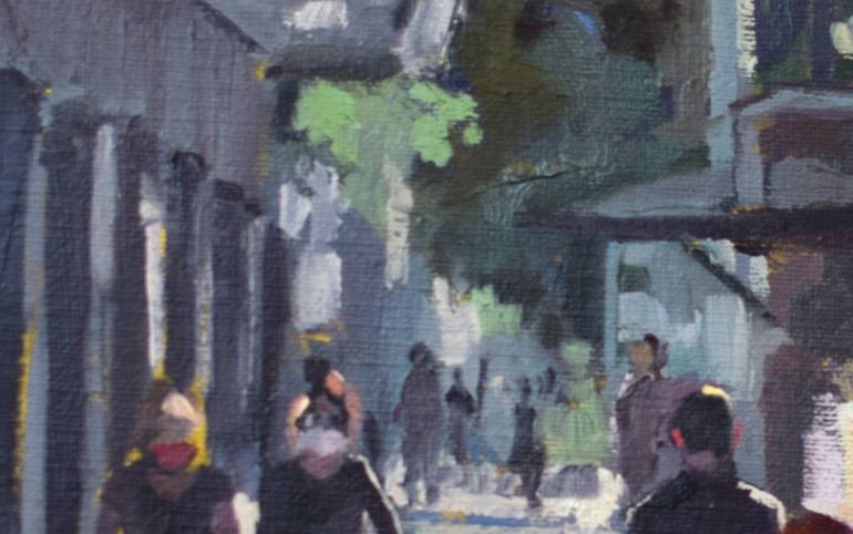Original Figurative Cities Painting by Ruben Lazcano
