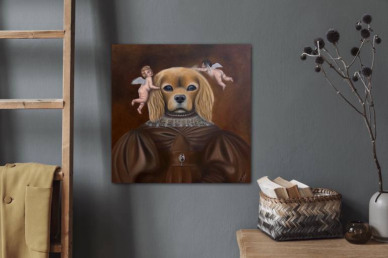 Original Realism Dogs Painting by Oksana Mamonova