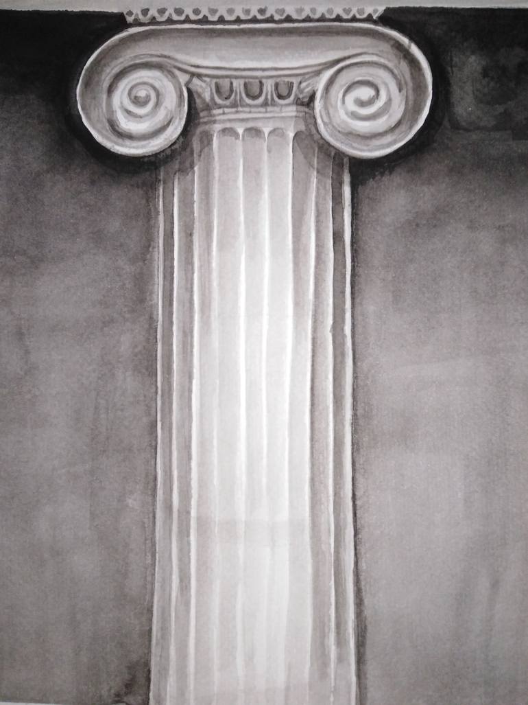 Original Abstract Architecture Painting by Christel Lustre