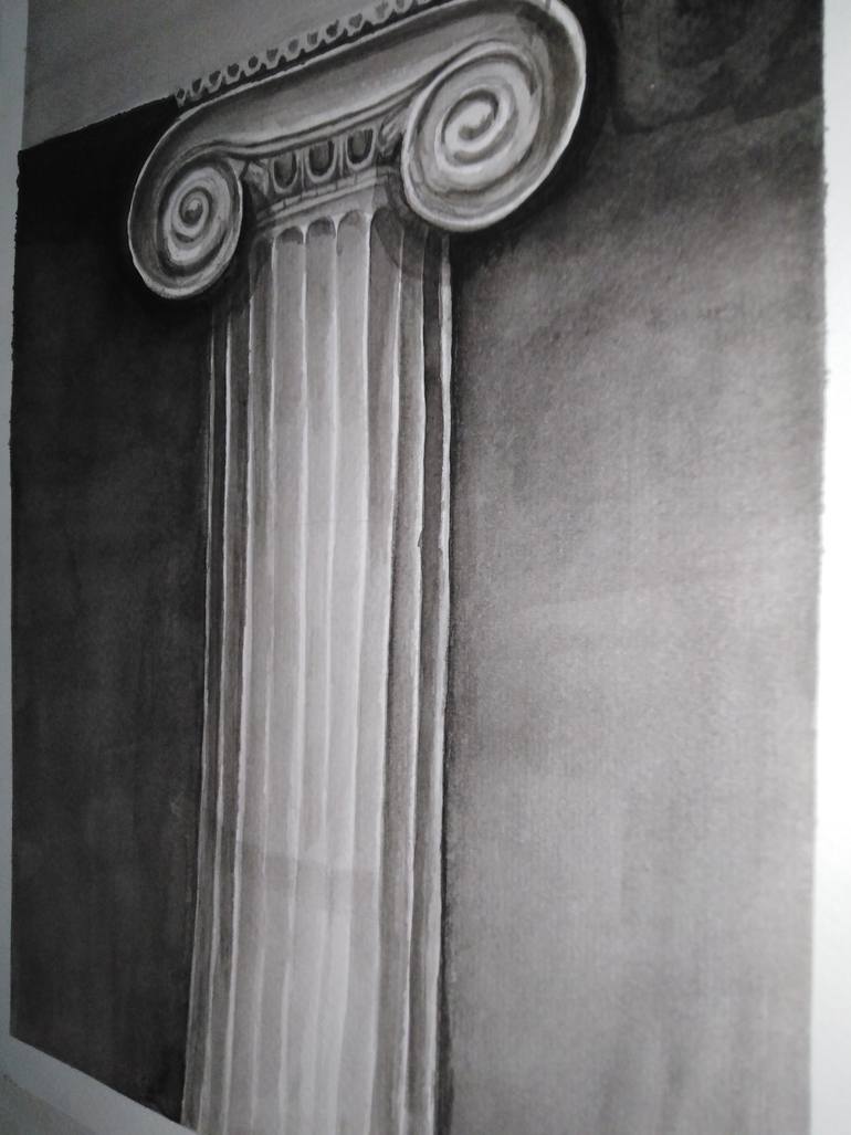Original Abstract Architecture Painting by Christel Lustre
