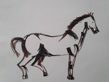 Print of Horse Drawings by Christel Lustre