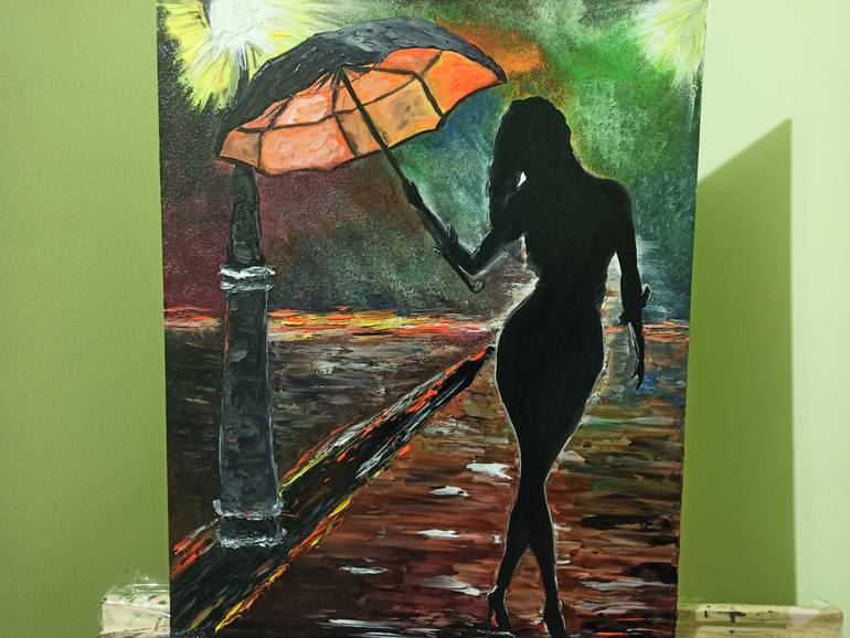 Original Expressionism People Painting by Olena Tretiak