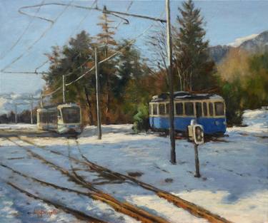 Print of Impressionism Train Paintings by Mauro Borgotti