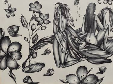 Print of Figurative Women Drawings by Elena Diadenko