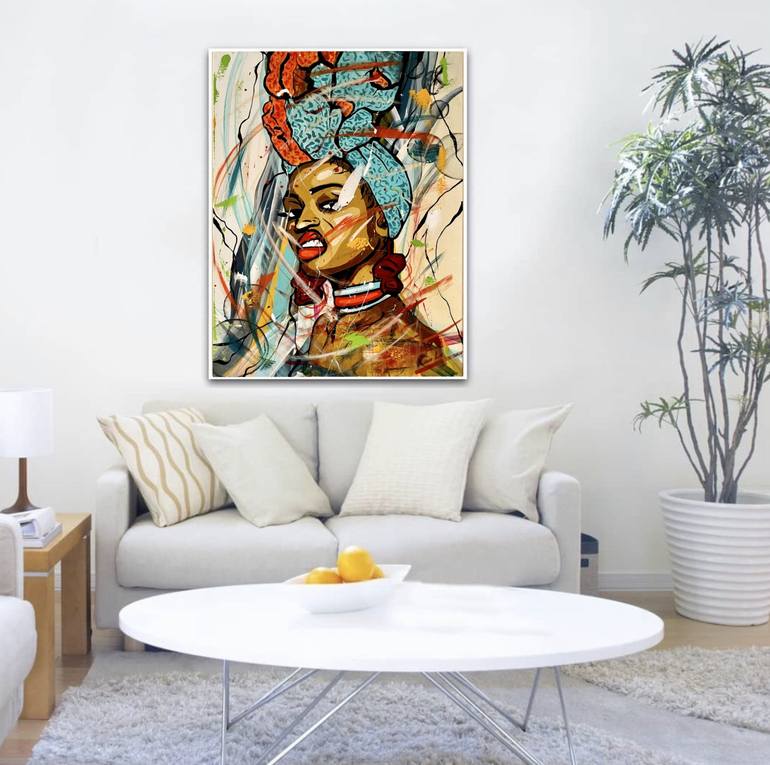 Original Abstract Portrait Painting by Kiana Lu