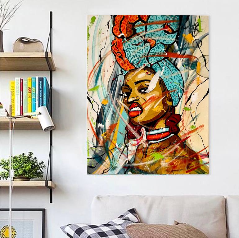 Original Abstract People Painting by Kiana Lu