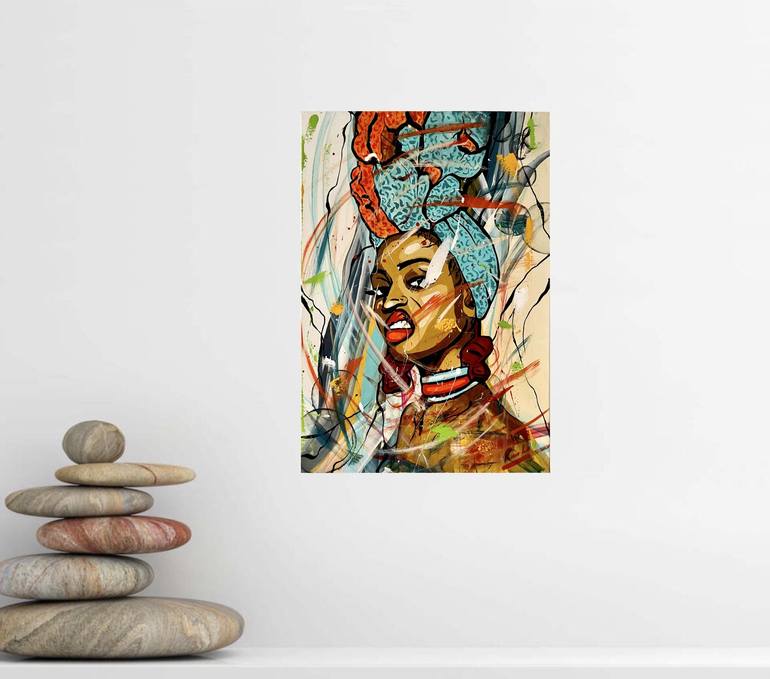 Original Abstract Portrait Painting by Kiana Lu