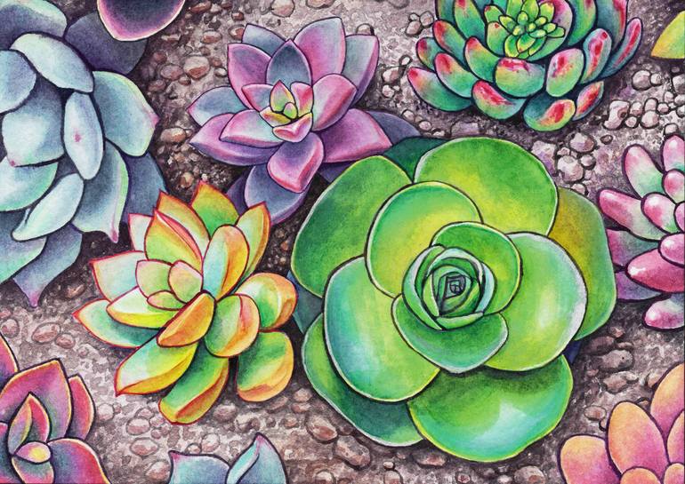 Original Illustration Botanic Painting by Alesia Nikalayeva