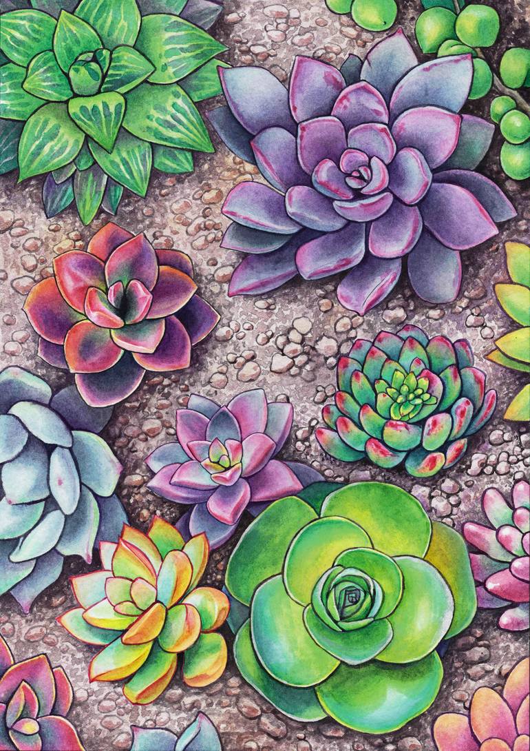 Original Illustration Botanic Painting by Alesia Nikalayeva
