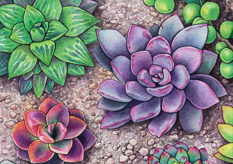 Original Illustration Botanic Painting by Alesia Nikalayeva