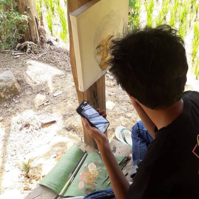 Original Surrealism Still Life Painting by Pramu Kanjutium