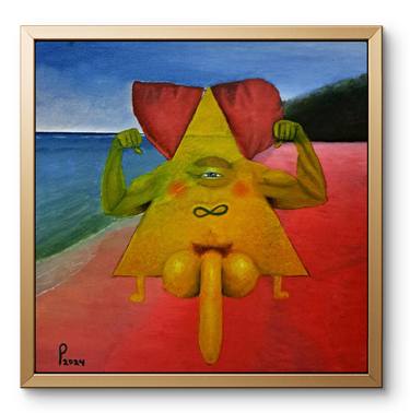 Original Surrealism Science/Technology Painting by Pramu Kanjutium