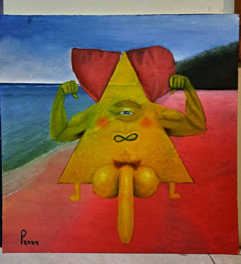 Original Surrealism Science/Technology Painting by Pramu Kanjutium