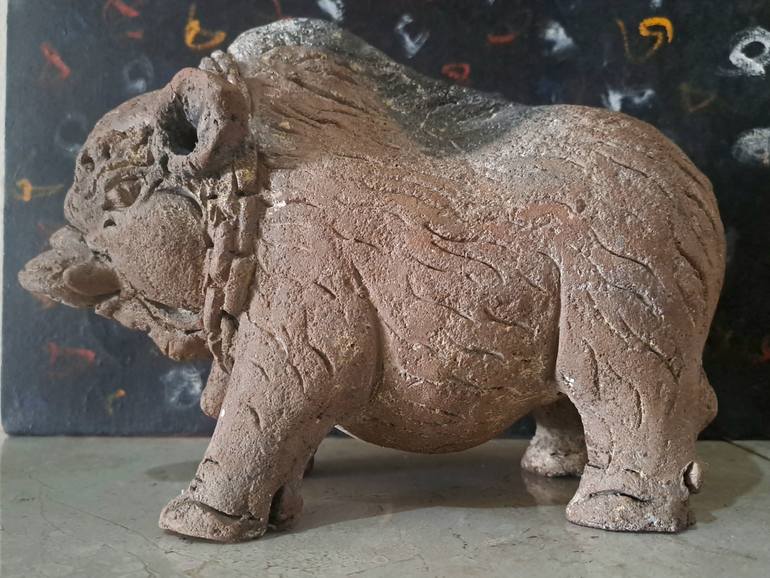 Original Folk Animal Sculpture by Pramu Kanjutium