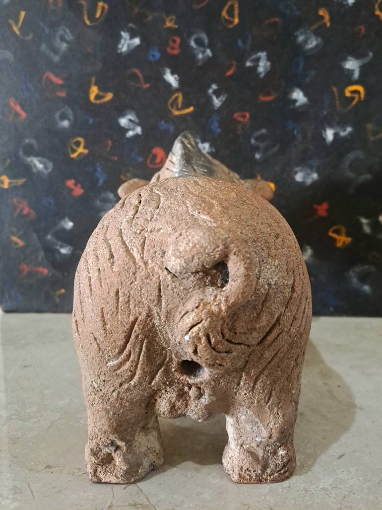 Original Folk Animal Sculpture by Pramu Kanjutium