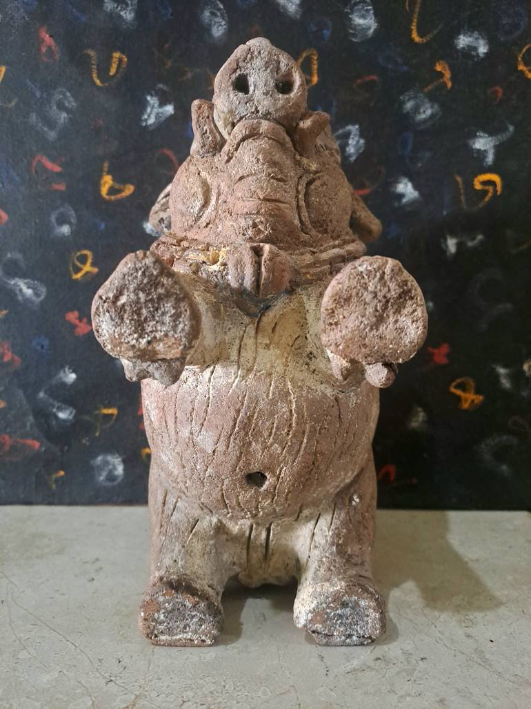 Original Folk Animal Sculpture by Pramu Kanjutium
